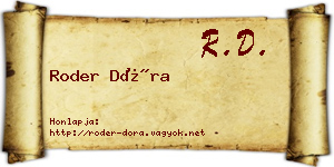 Roder Dóra névjegykártya