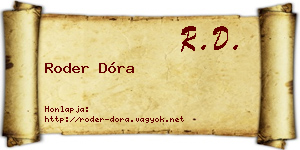 Roder Dóra névjegykártya